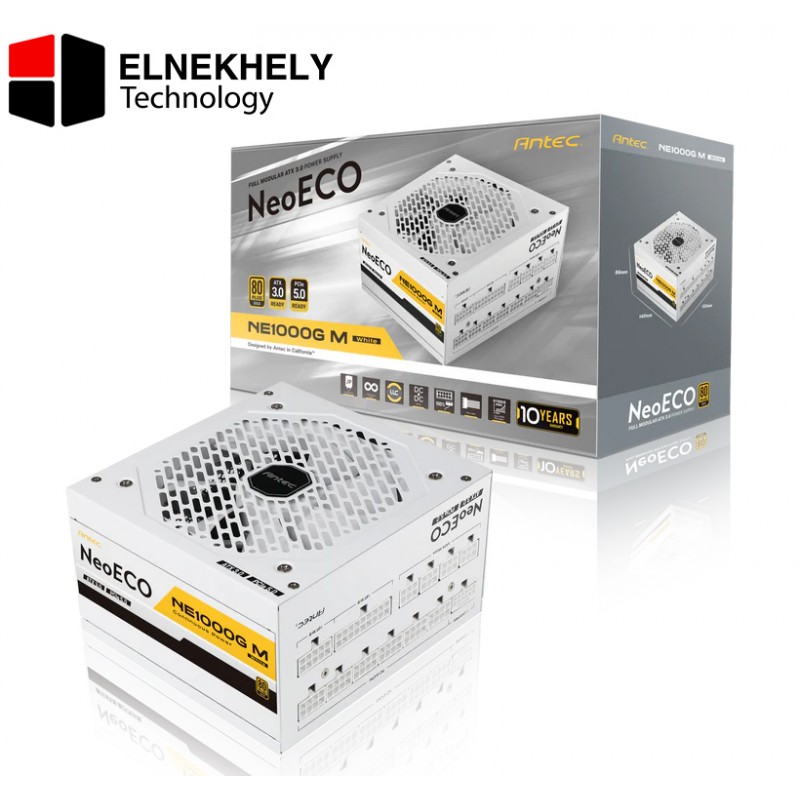 ANTEC 1000W NeoECO NE1000G M White — ATX3.0, Full Modular PSU, 80